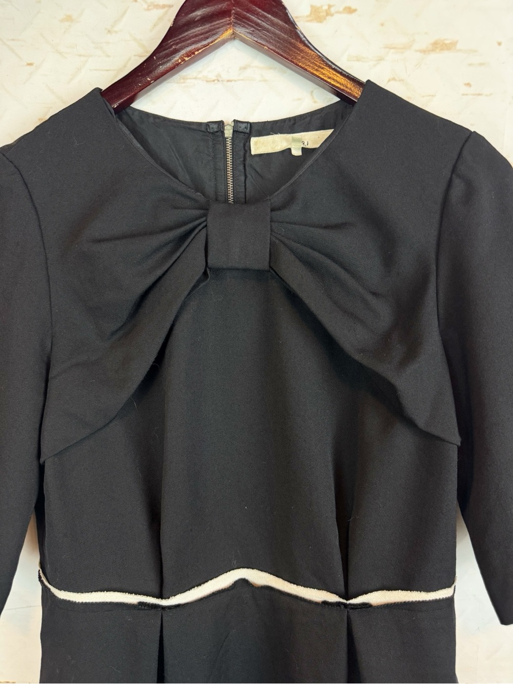 3.1 Phillip Lim | Black Cocktail Dress with Large Front Bow Detail, 6 - Picture 2 of 10